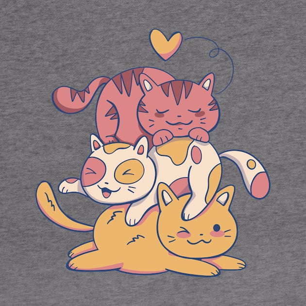 Cute Cat Pile by LindenDesigns